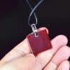 Chinese Dragon Red Agate Sterling Silver 925 Pendant Necklace 13122002