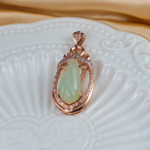 Jade Flower silver 925 pendant  necklace  JPT00000096