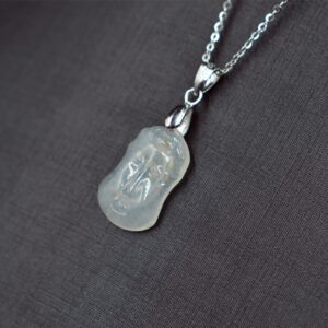 Buddha face grade a jade pendant necklace 2