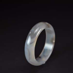 Cherry Blossom Agate Gemstone Bangle Grey Purple 58mm 20052002