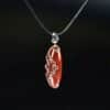 Lucky Necklace Chinese auspicious floating cloud Red Agate Sterling Silver 925 Pendant AGAT0006 - Image 2