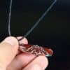 Lucky Necklace Chinese auspicious floating cloud Red Agate Sterling Silver 925 Pendant AGAT0006 - Image 3