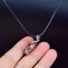 Water Drop Red Agate Sterling Silver 925 Pendant Zircon Necklace AGAT0007 - Image 3