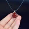 Water Drop Red Agate Sterling Silver 925 Pendant Zircon Necklace AGAT0007 - Image 4