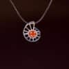 Conch Shell Agate Sterling Silver 925 Pendant Necklace paired gift AGAT0008
