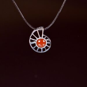 Conch Shell Agate Sterling Silver 925 Pendant Necklace paired gift 13122007