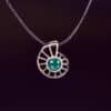 Conch Shell Agate Sterling Silver 925 Pendant Necklace paired gift AGAT0008 - Image 4