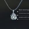 Agate Necklace Sterling Silver 925 Pendant Buddha Inside AGAT0009 - Image 2