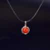 Red Agate Sterling Silver 925 Pendant Necklace AGAT0011