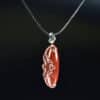 Lucky Necklace Chinese auspicious floating cloud Red Agate Sterling Silver 925 Pendant AGAT0006