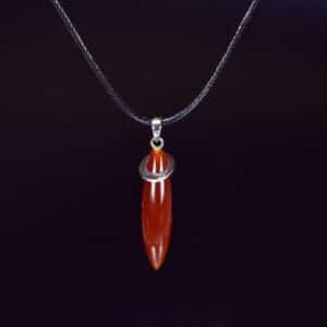 Christmas gift Minimal design Red Agate Sterling Silver 925 Pendant Necklace 13122005
