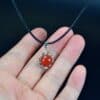 Red Agate Sterling Silver 925 Pendant Necklace AGAT0011 - Image 2