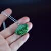 Green jade necklace pendant grade A jadeite Jade Solid 925 Sterling Stone Wedding Pendant For Gift (JadeP011) - Image 4
