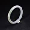 White Handmade Natural Gemstone Round Jadeite Bracelet 58 mm BG01580001