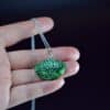 Green jade necklace pendant grade A jadeite Jade Solid 925 Sterling Stone Wedding Pendant For Gift (JadeP011) - Image 5