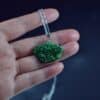 Green jade necklace pendant grade A jadeite Jade Solid 925 Sterling Stone Wedding Pendant For Gift (JadeP011) - Image 3