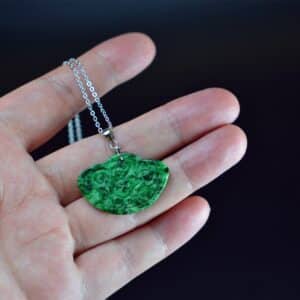 Green jade necklace pendant grade A jadeite Jade Solid 925 Sterling  Stone Wedding Pendant For Gift (JadeP011)