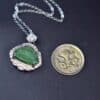 GreenHand-carved Jadeite Laugh Buddha Amulet Pendant silver 925JPT00000048 - Image 3