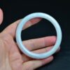 white thin Untreated Burmese Grade Bangle Bracelet 60 mm BG01600008 - Image 2