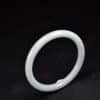 White round thin jade bangle Burma gemstone untreated 61 mm