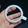 white thin Untreated Burmese Grade Bangle Bracelet 60 mm BG01600008 - Image 4