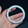 White round thin jade bangle Burma gemstone untreated 61 mm - Image 2