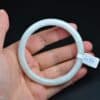 White round thin jade bangle Burma gemstone untreated 61 mm - Image 4