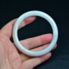 White Handmade Natural Gemstone Round Jadeite Bracelet 59 mm BG01590014 - Image 2