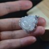 Icy Hand-carved Jadeite Buddha Amulet Pendant silver 925 certified JPT00000077 - Image 3