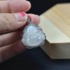 Icy Hand-carved Jadeite Buddha Amulet Pendant silver 925 certified JPT00000077