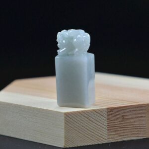 Jade Stone Stamp Statue Genuine untreated Jadeite Seal 4762