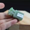 Green Jade Stone Stamp Statue Genuine untreated Jadeite Seal JPT00000049 - Image 5