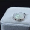 Green Chinese Jade Buddha Amulet Pendant silver 925 certified necklace JPT00000072 - Image 2