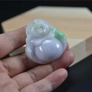 Real Green Chinese Jade Buddha Pendant certified necklace 4766