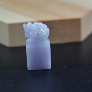 Jade Stone Stamp Statue Genuine untreated Jadeite Seal 4763