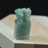 Green Jade Stone Stamp Statue Genuine untreated Jadeite Seal JPT00000049