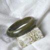 Black Hand Carving Burmese Jadeite Jade Bracelet 56mm - Image 2