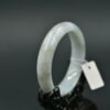 White handmade jade bangle, real jadeite bracelet, Burma stone 58 mm - Image 4