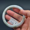 White handmade jade bangle, real jadeite bracelet, Burma stone 58 mm - Image 8