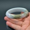 Brown jade bangle real jadeite bracelet Burma stone 56 mm - Image 7