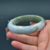 Brown jade bangle, real jadeite bracelet, Burma gemstone, 56 mm - Image 6