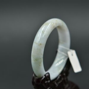 White handmade jade bangle, real jadeite bracelet, Burma stone 58 mm  BG01580023
