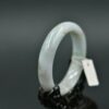 White handmade jade bangle, real jadeite bracelet, Burma stone 58 mm - Image 3