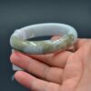 Brown jade bangle real jadeite bracelet Burma stone 56 mm - Image 5