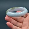 Brown jade bangle real jadeite bracelet Burma stone 56 mm - Image 6