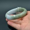 Brown jade bangle, real jadeite bracelet, Burma gemstone, 56 mm - Image 5