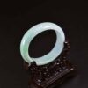 Green jade oval shape small bangle 52mm - Image 2