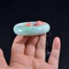 Green jade oval shape small bangle 52mm - Image 3