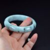 Translucent Jadeite Bangle - Light & Dark Green, 57mm - Image 5