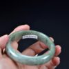 Faint Green Jadeite Bangle, 58mm Natural Jade Bangle - Image 8